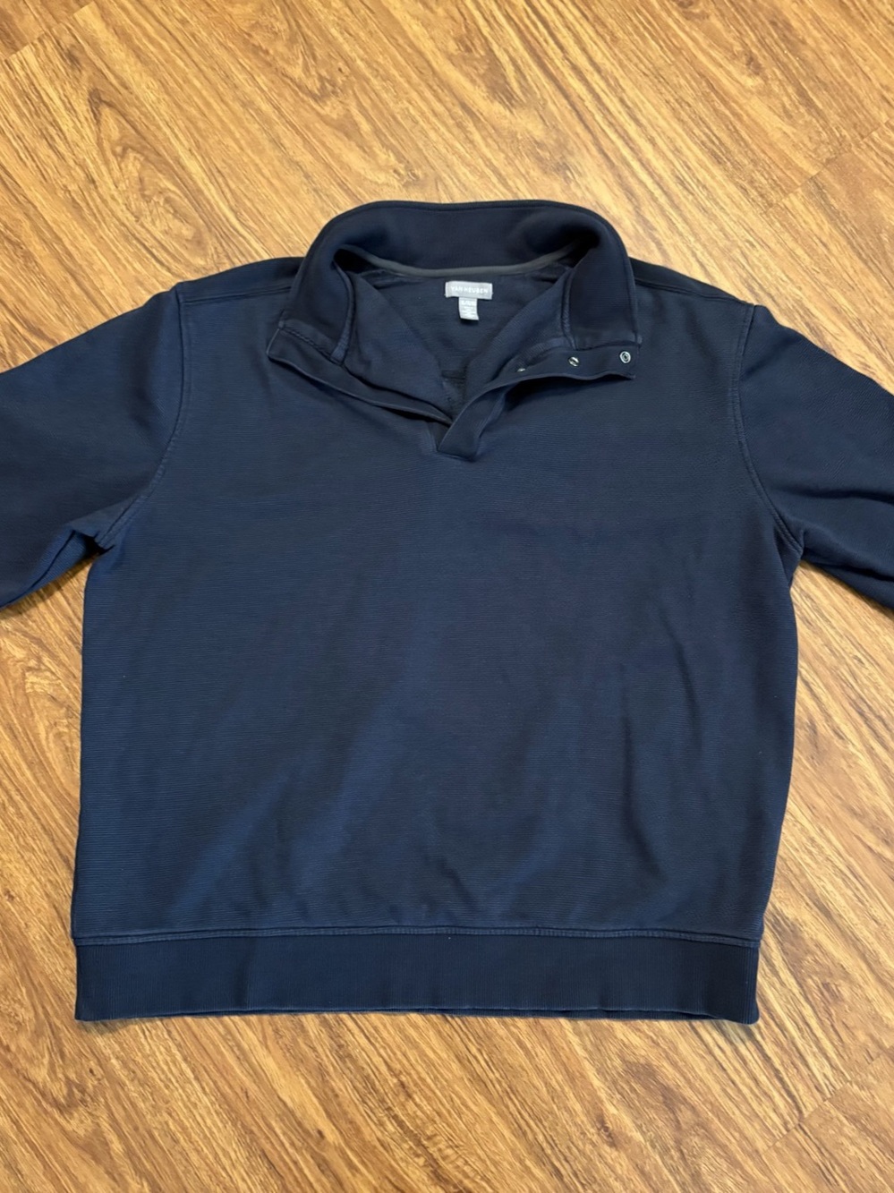 Van Heusen Men’s Blue Textured Mock Neck Snap Collar Fleece Pullover XL